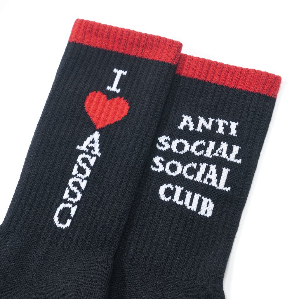 Anti Social Social Club DS White ASSC Tourism Black Socks FTP FOG CDG Bape KITH KAWS Size ONE SIZE - 5 Thumbnail