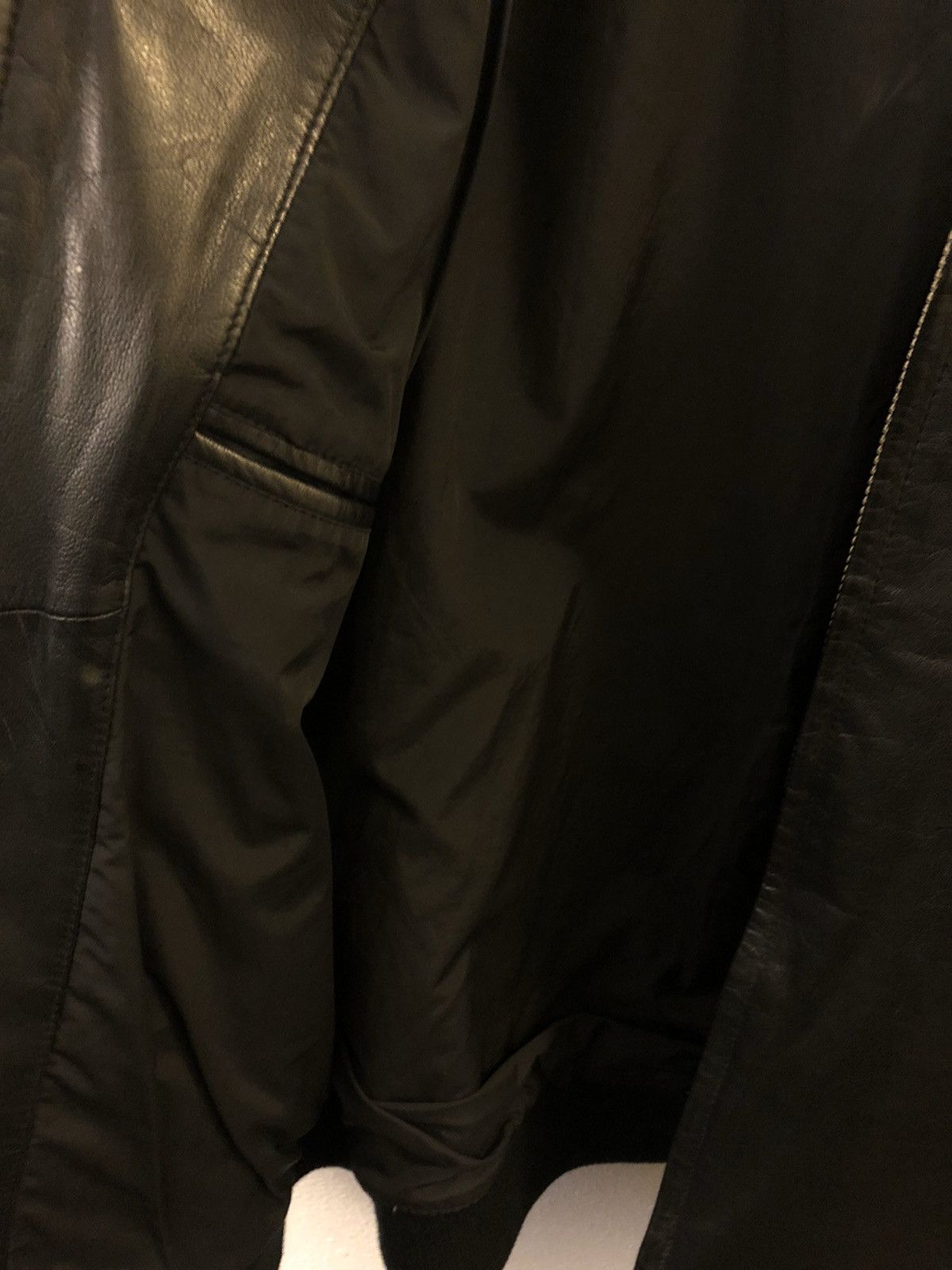 Kenneth Cole Large Waxy Goat Leather Jacket Size US L / EU 52-54 / 3 - 5 Thumbnail
