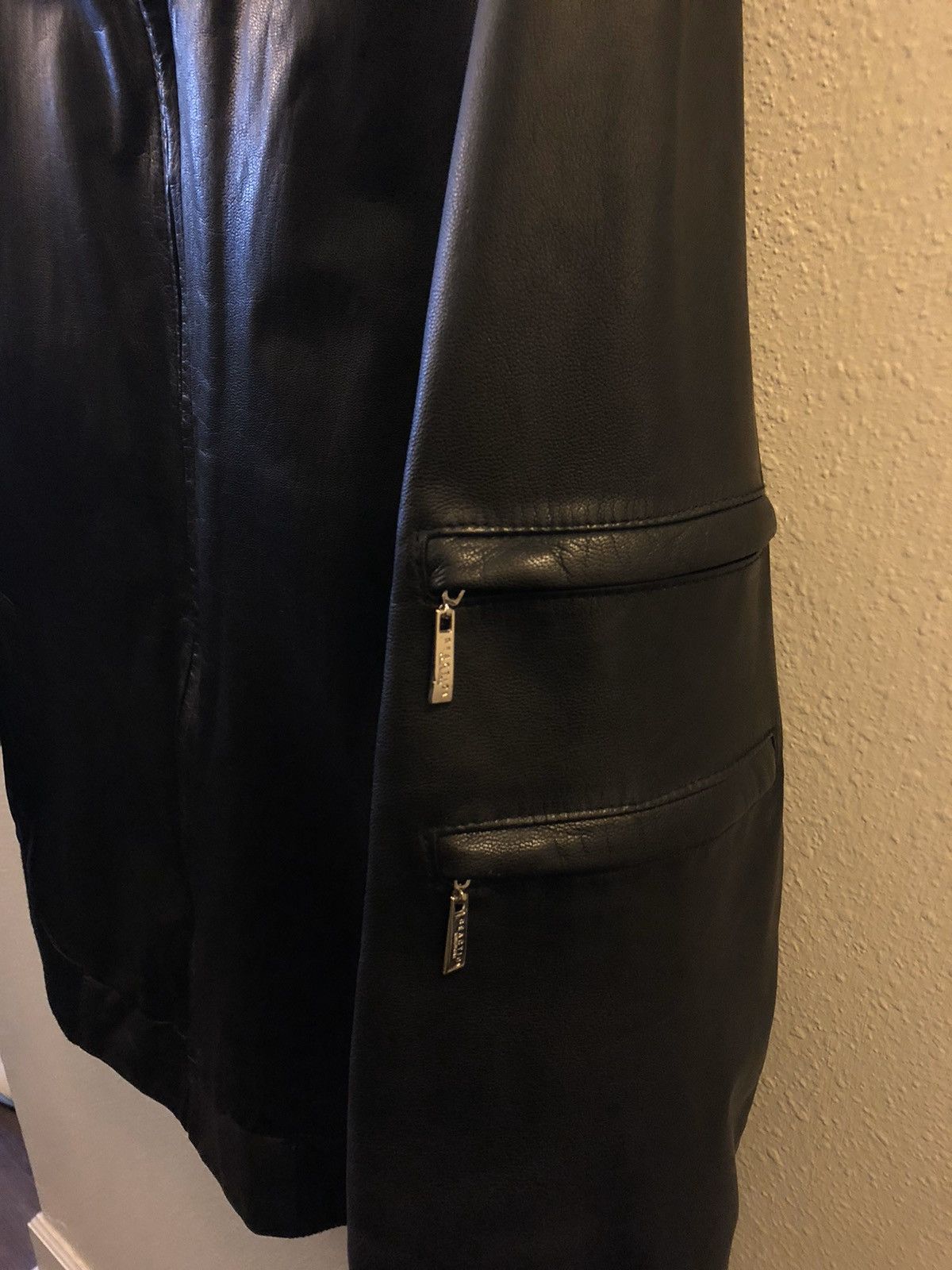 Kenneth Cole Large Waxy Goat Leather Jacket Size US L / EU 52-54 / 3 - 3 Thumbnail