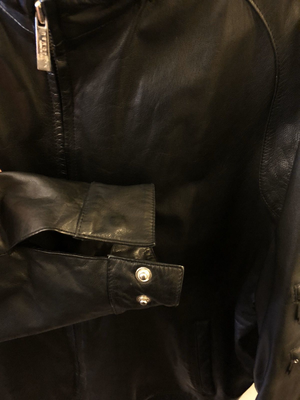 Kenneth Cole Large Waxy Goat Leather Jacket Size US L / EU 52-54 / 3 - 4 Thumbnail