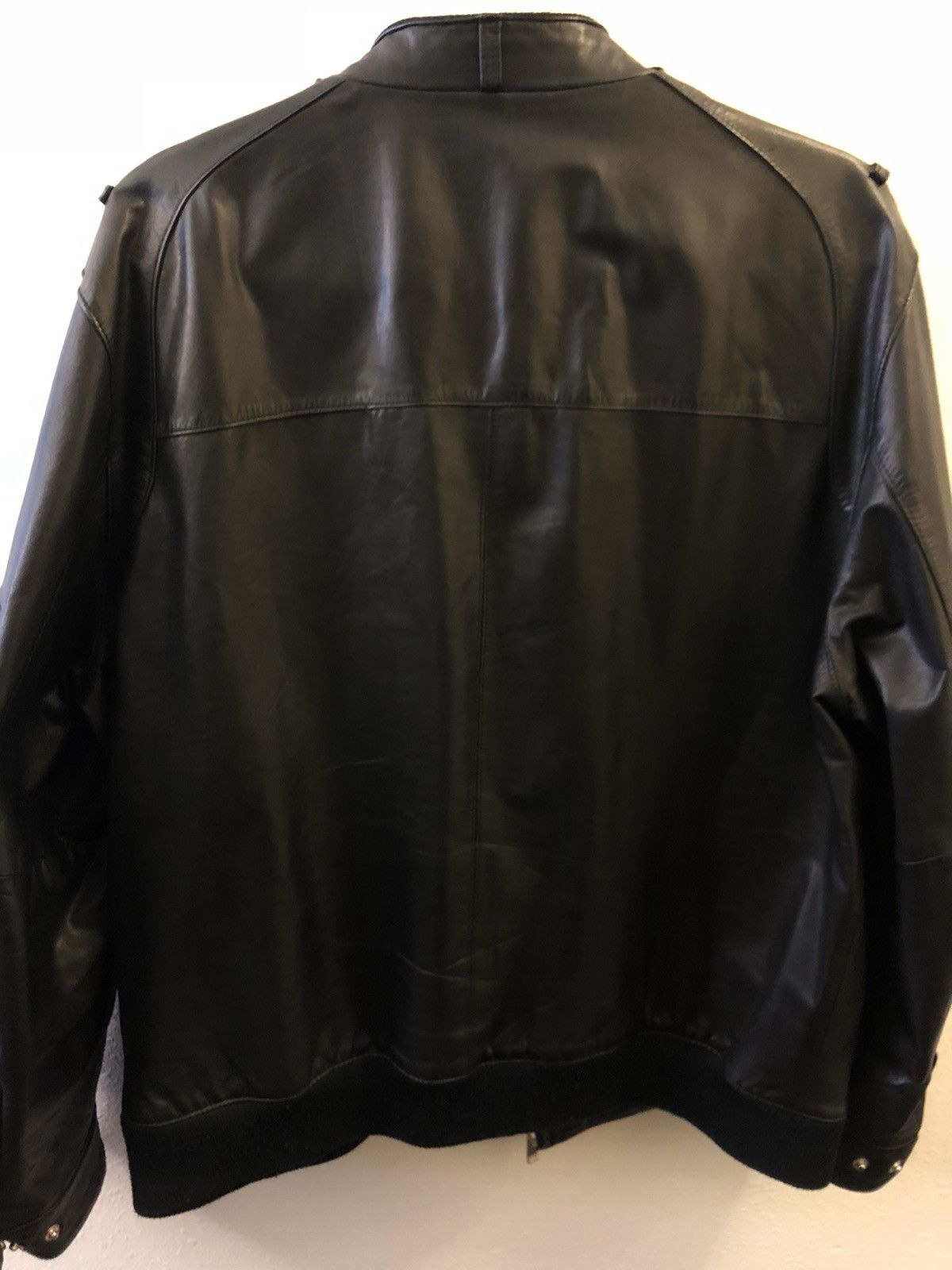 Kenneth Cole Large Waxy Goat Leather Jacket Size US L / EU 52-54 / 3 - 8 Thumbnail