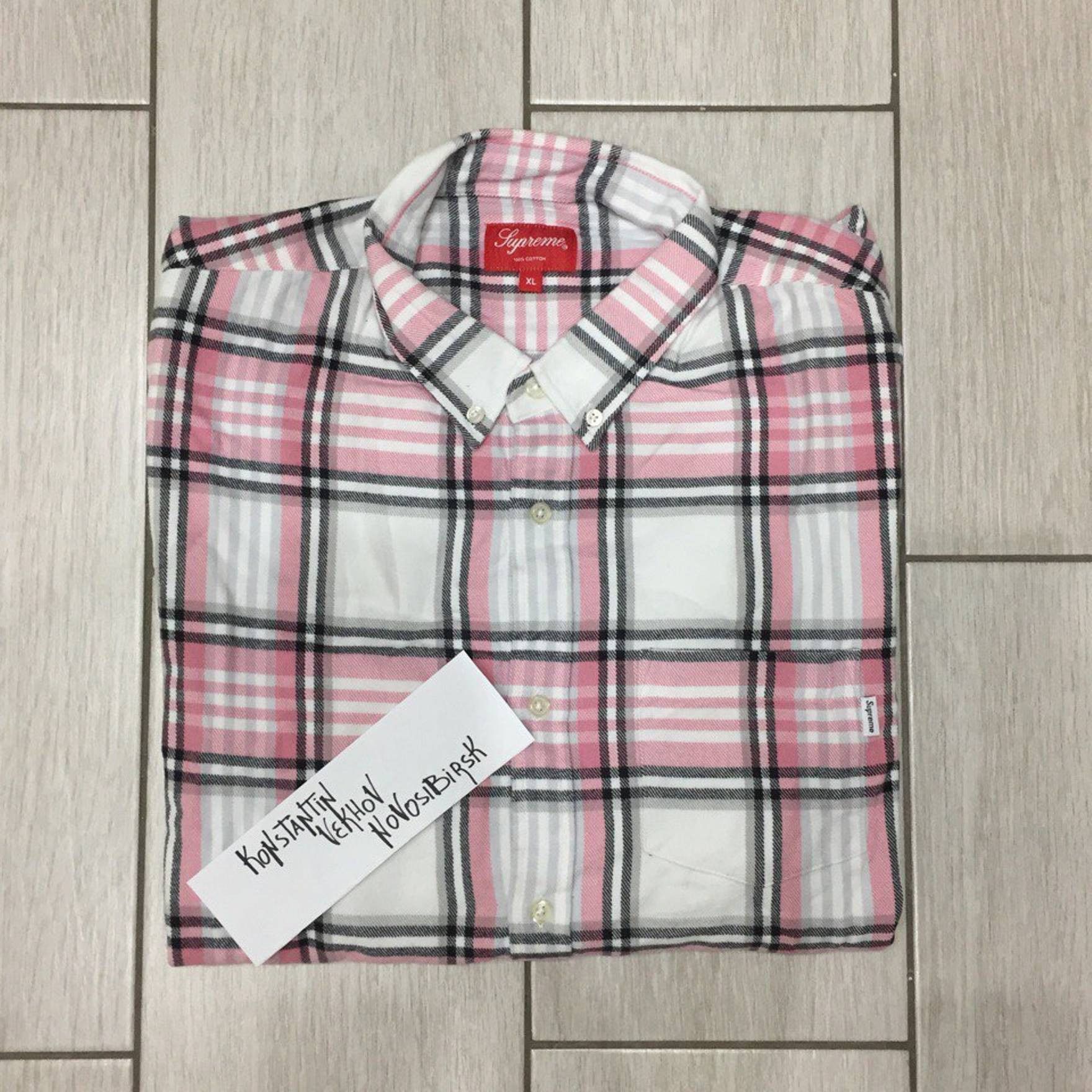Supreme Pink Box Plaid Flannel Shirt S/S16 | Grailed
