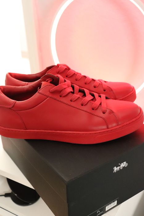 Red cheap coach sneakers