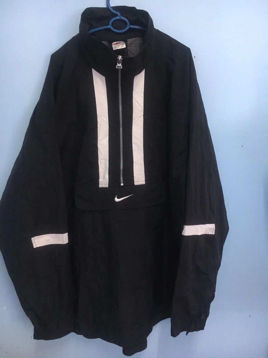 Nike × Vintage Vintage 90s Nike half zipper light jacket small logo Size US XL / EU 56 / 4 - 1 Thumbnail