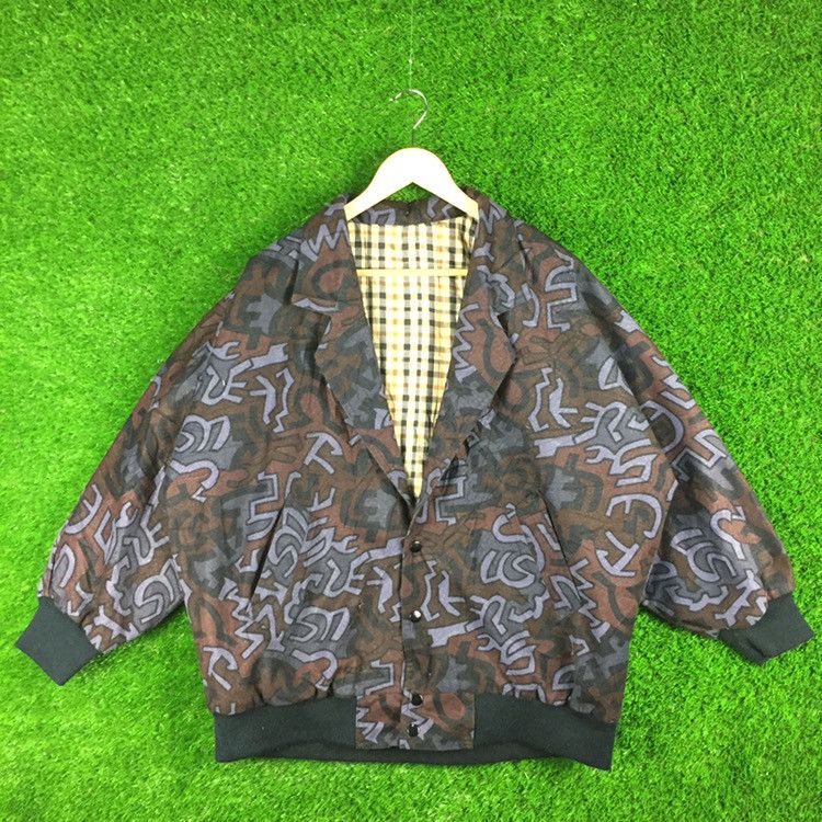 Japanese Brand Vintage Fullprint Wool Jacket Nice Design Size US XXL / EU 58 / 5 - 1 Thumbnail