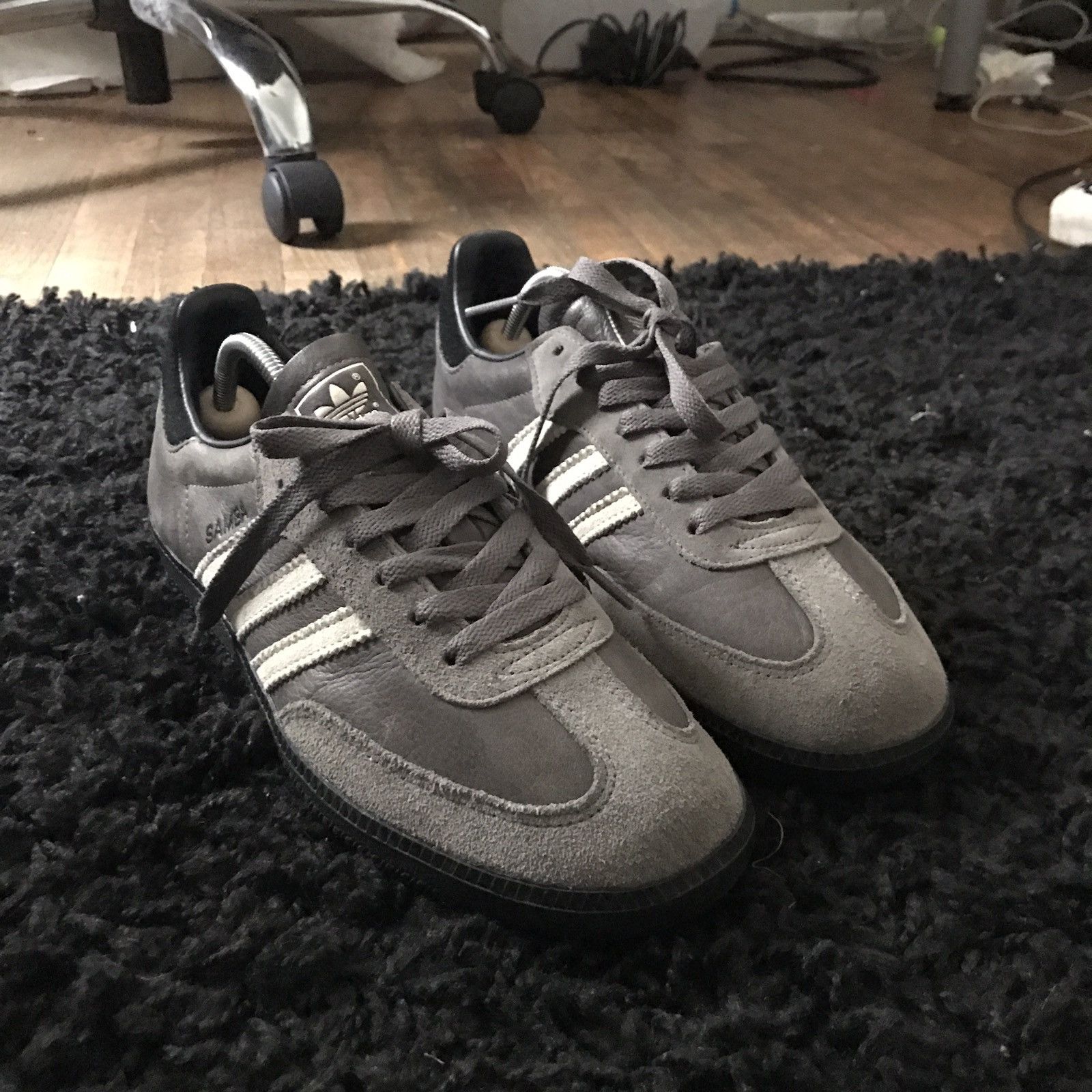 Adidas ADIDAS SAMBA GREY/BLACK SIZE 8 | Grailed