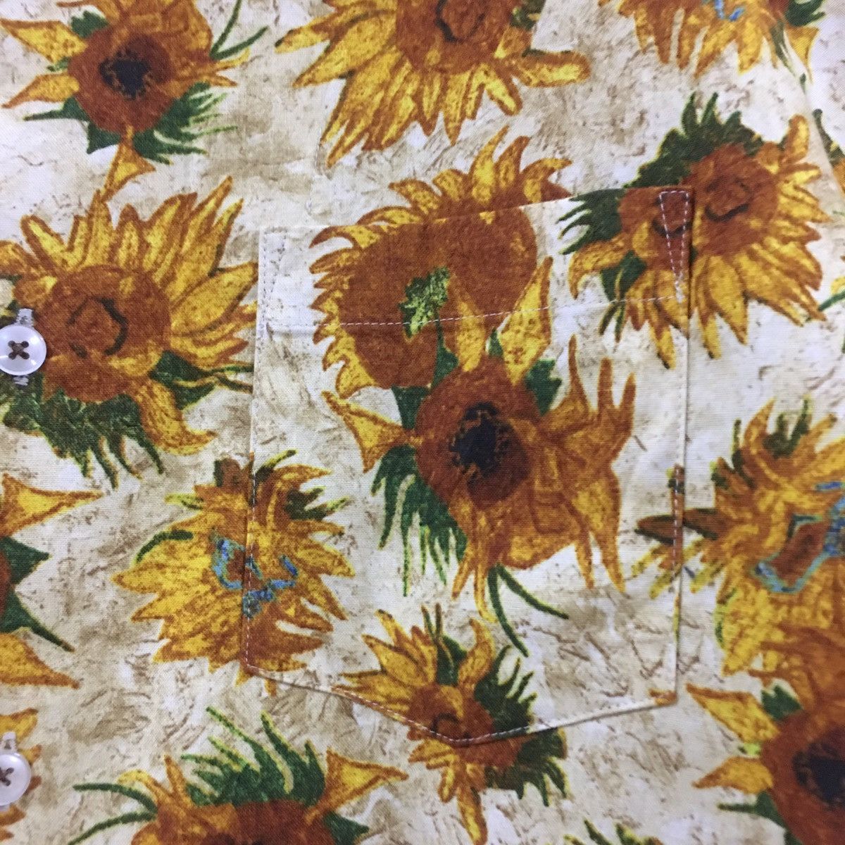 Japanese Brand Robert Kaufman x GGD Japan Van Gogh Sunflower Motif Shirt Size US S / EU 44-46 / 1 - 5 Thumbnail