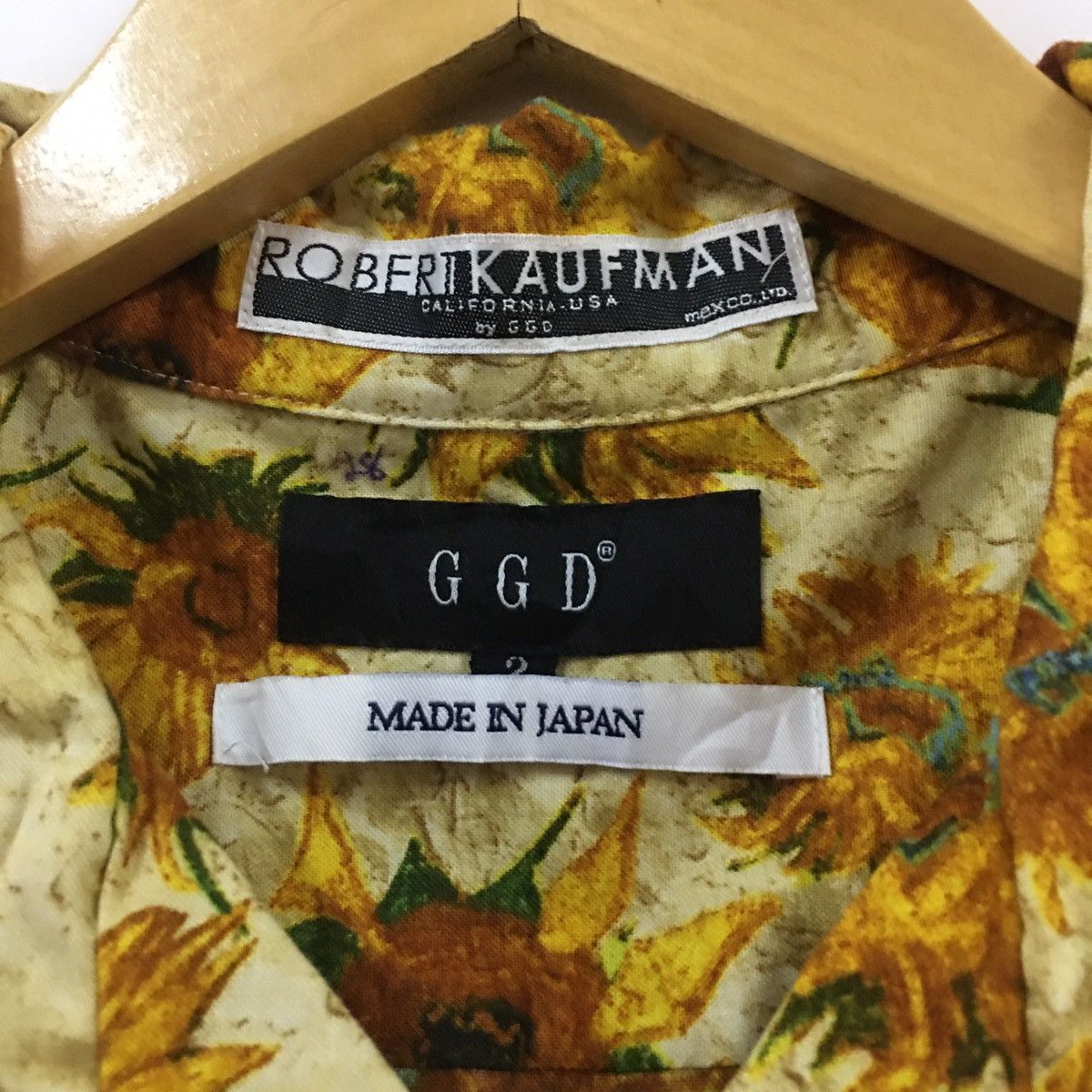 Japanese Brand Robert Kaufman x GGD Japan Van Gogh Sunflower Motif Shirt Size US S / EU 44-46 / 1 - 4 Thumbnail