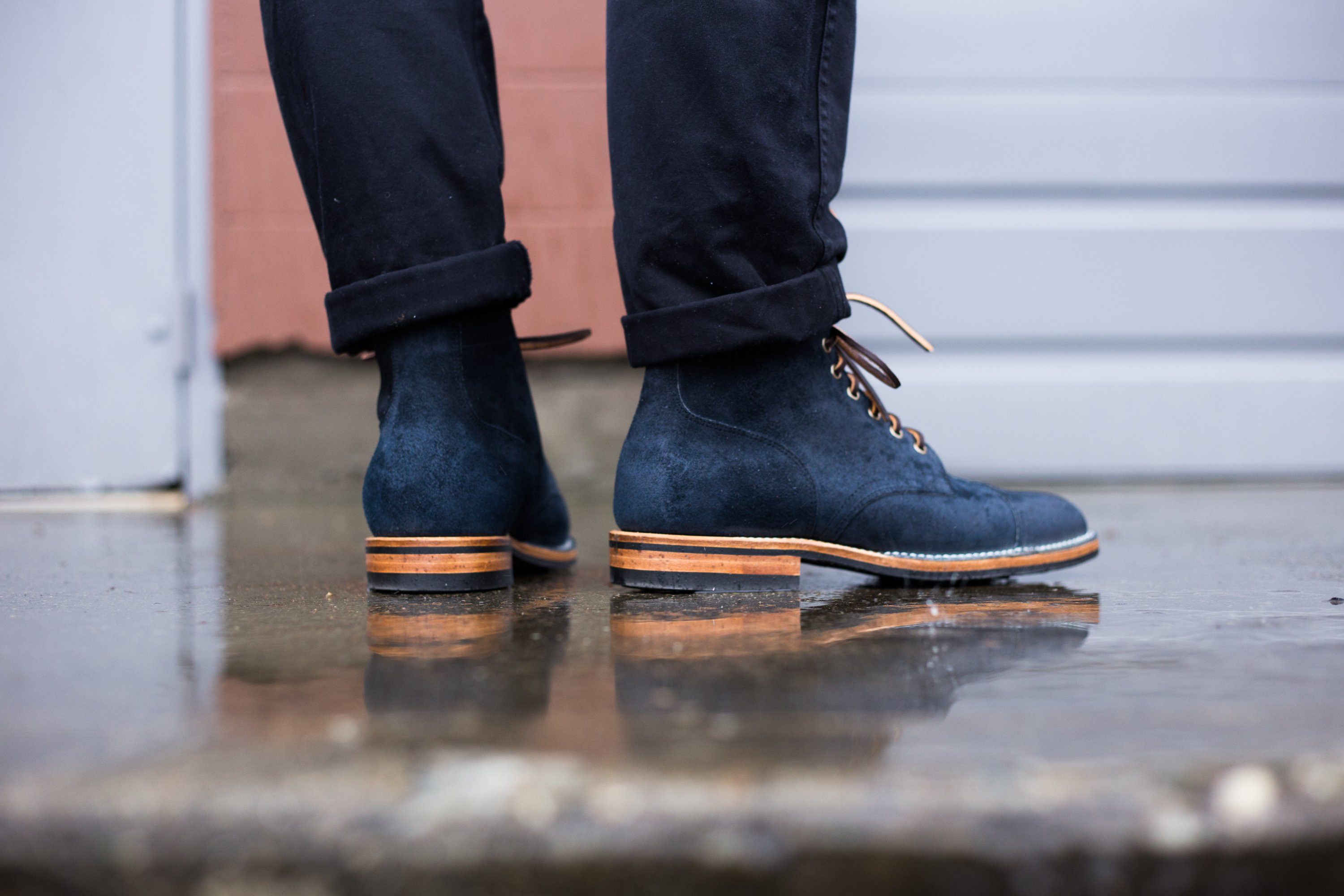 Service Boot - 1035 C.F. Stead Anthracite Waxed Roughout
