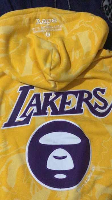 Bape discount lakers hoodie