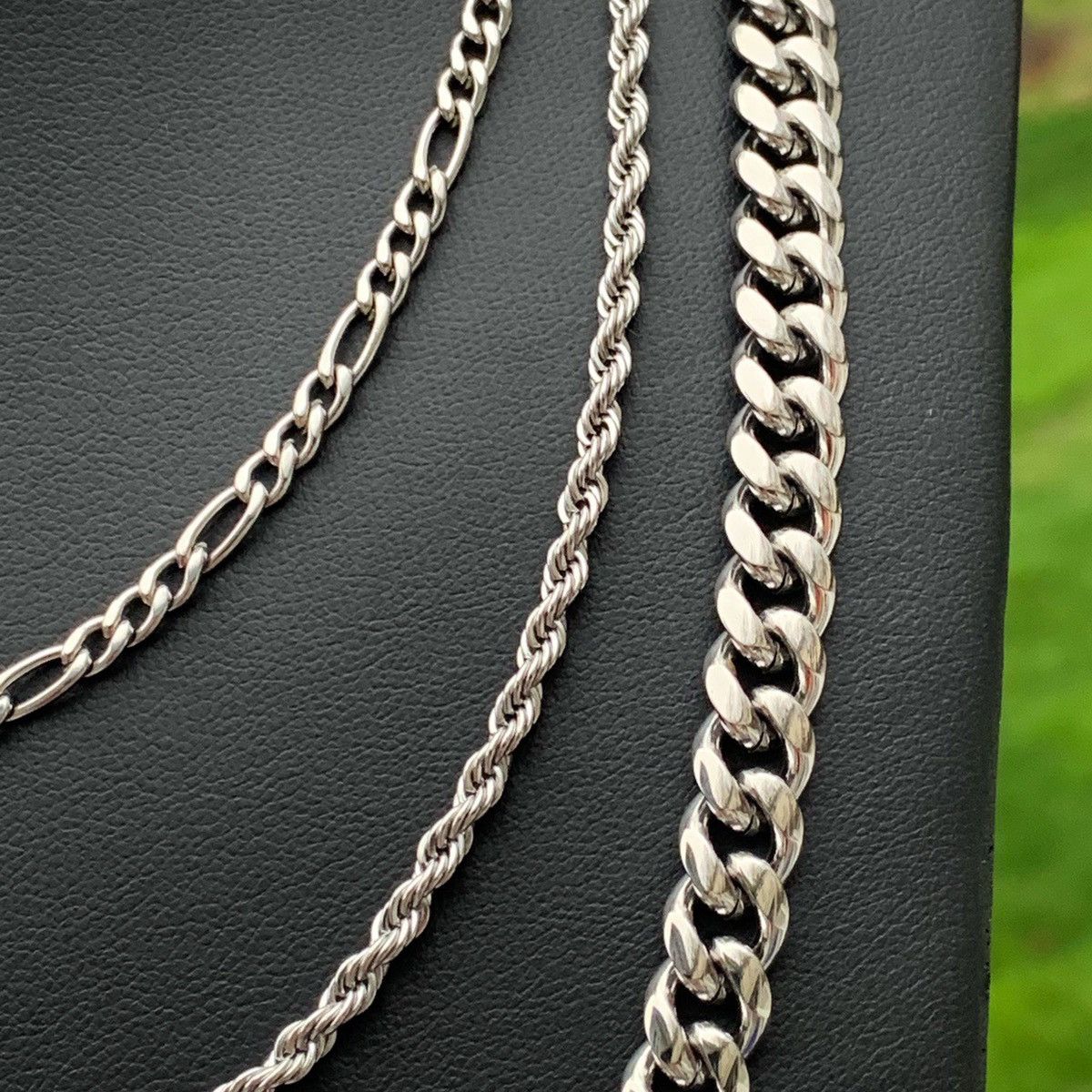 Jewelry Rope/Figaro/Cuban Chain Set Silver Size ONE SIZE - 3 Thumbnail