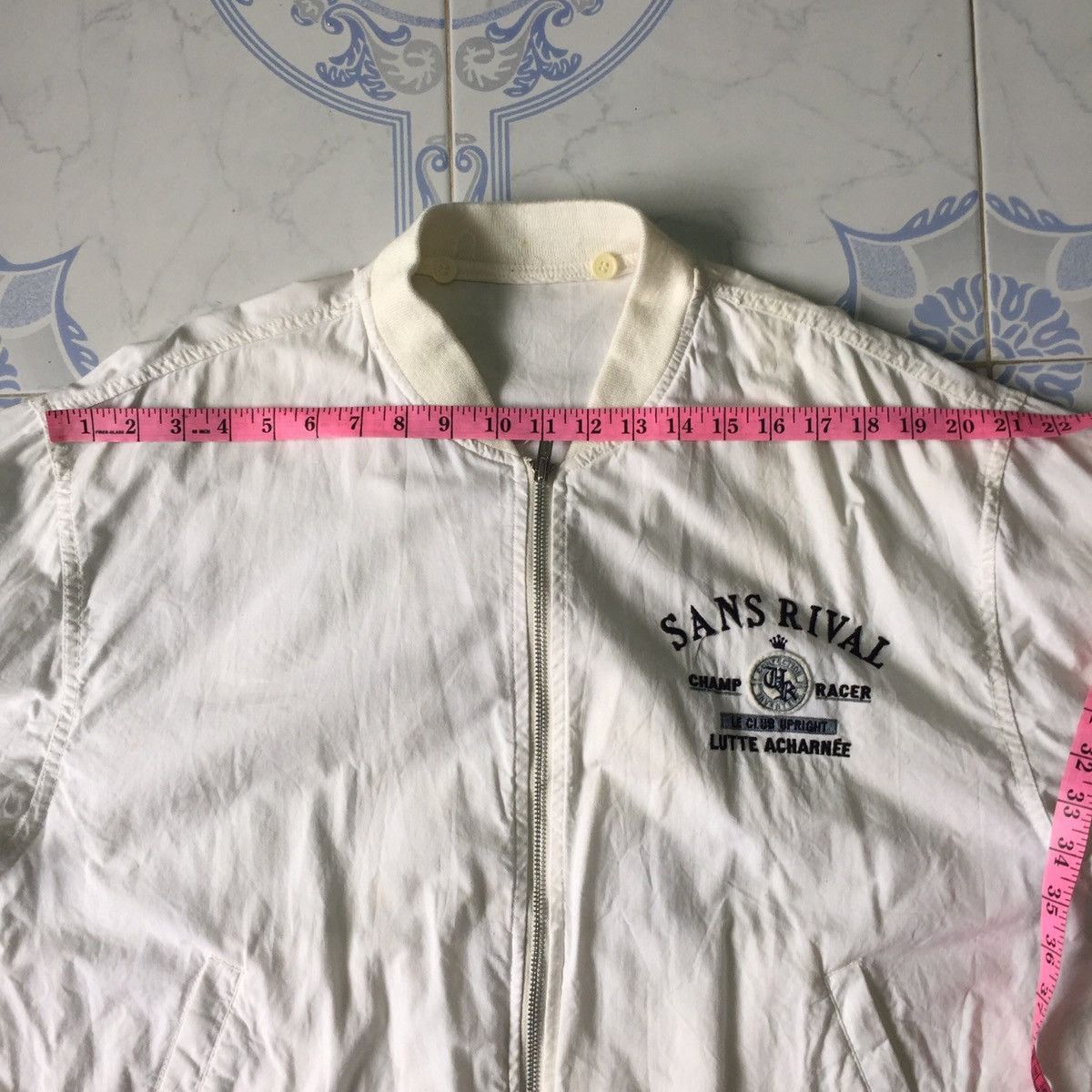 Japanese Brand Upright Champion Sans Rival White Outerwear Jacket Size US L / EU 52-54 / 3 - 24 Thumbnail