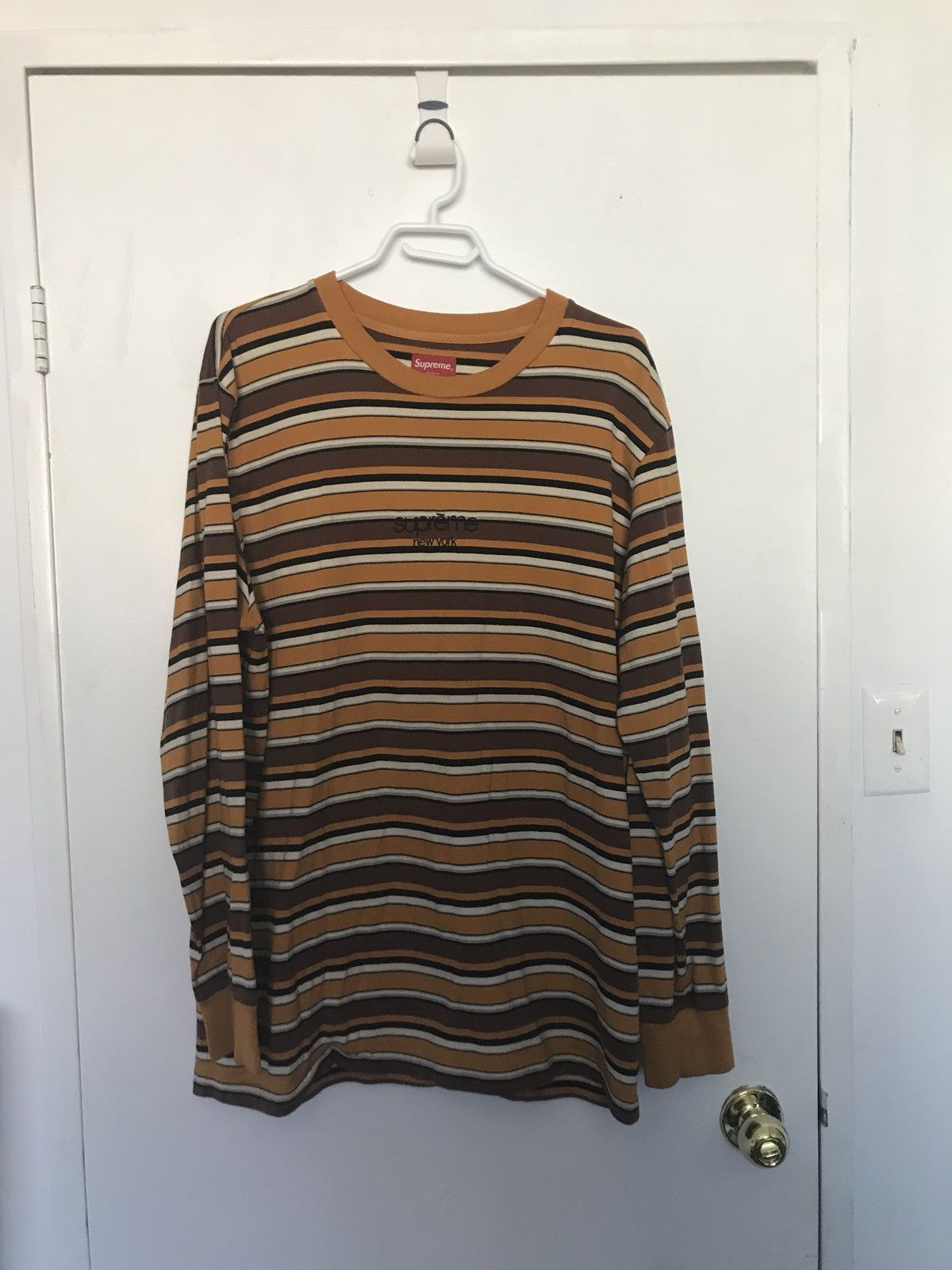 Supreme Supreme Classic Logo Striped Long Sleeve | Grailed
