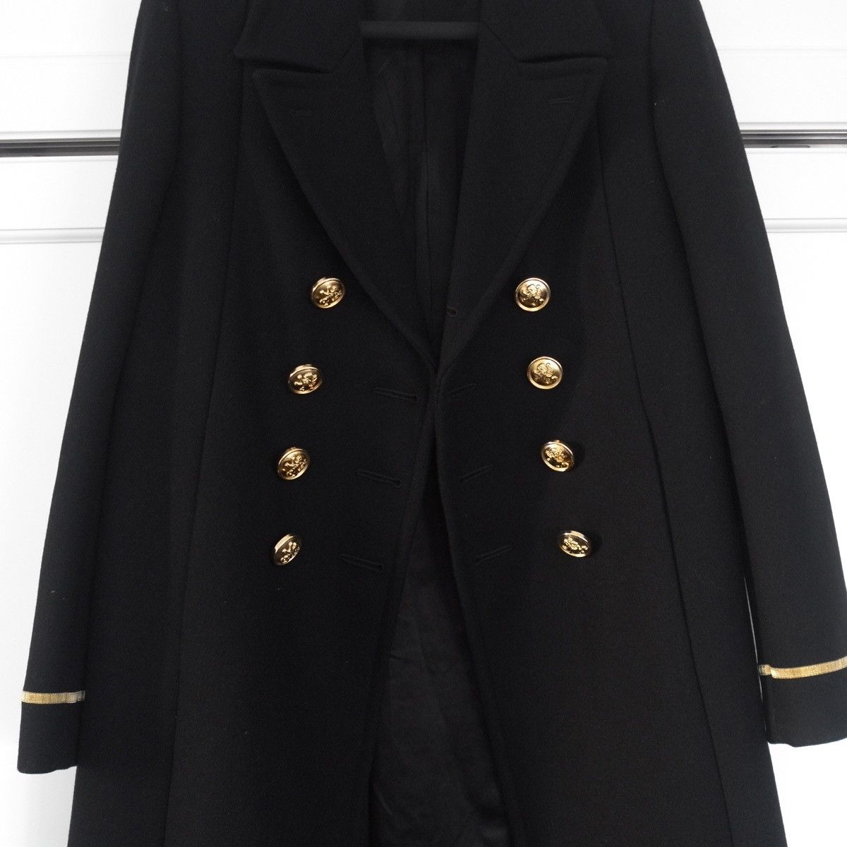 image of Saint Laurent Paris Fw2016 Saint Laurent Military Coat in Black, Men's (Size Medium)
