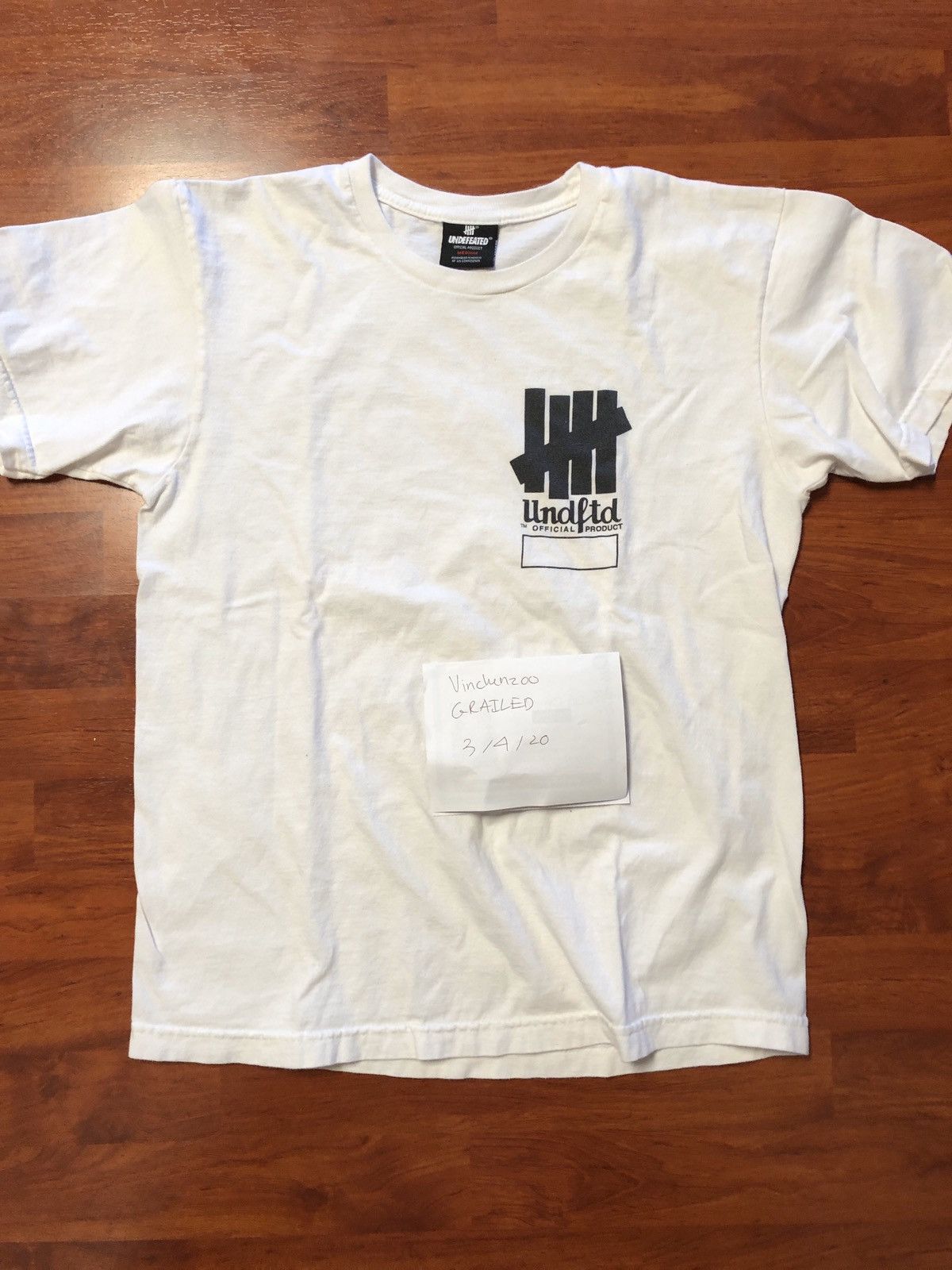 Undefeated Undefeated name tag tee shirt | Grailed