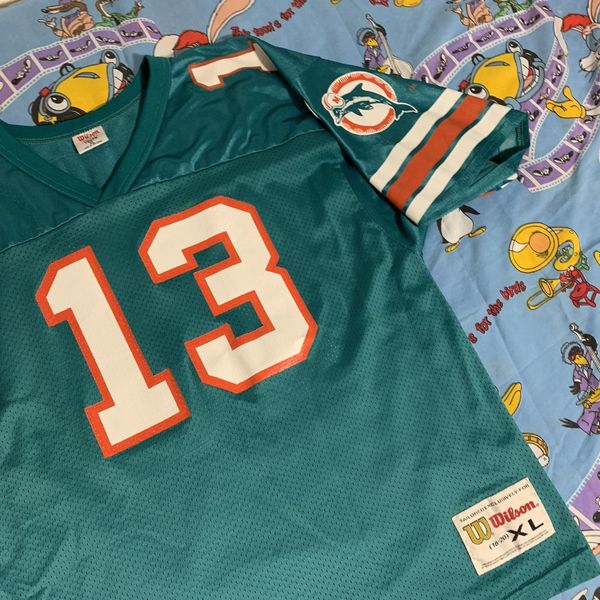 Wilson Football Jersey Youth (L) Green Miami Dolphins #13 Dan Marino Vtg  90s NFL