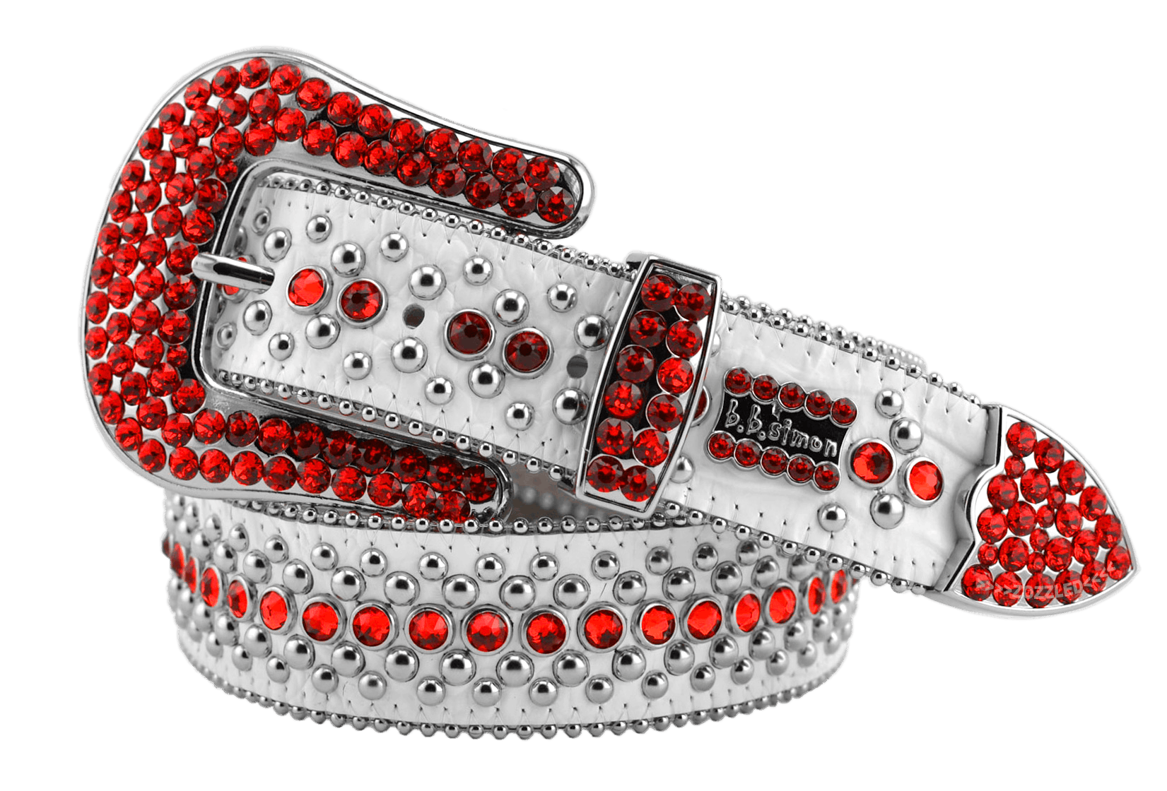 B.B. Simon NEW XL (34) b.b. simon Belt Red Crystal White B.B. Simon NEW XL (34) b.b. simon Belt Red Crystal White
