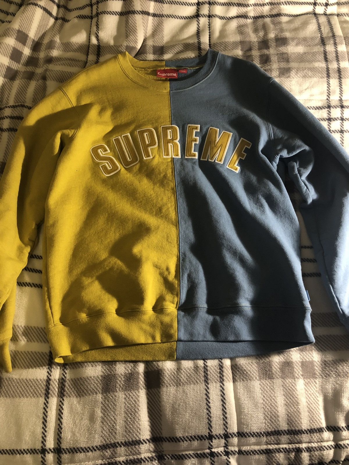 Supreme split deals crewneck mustard