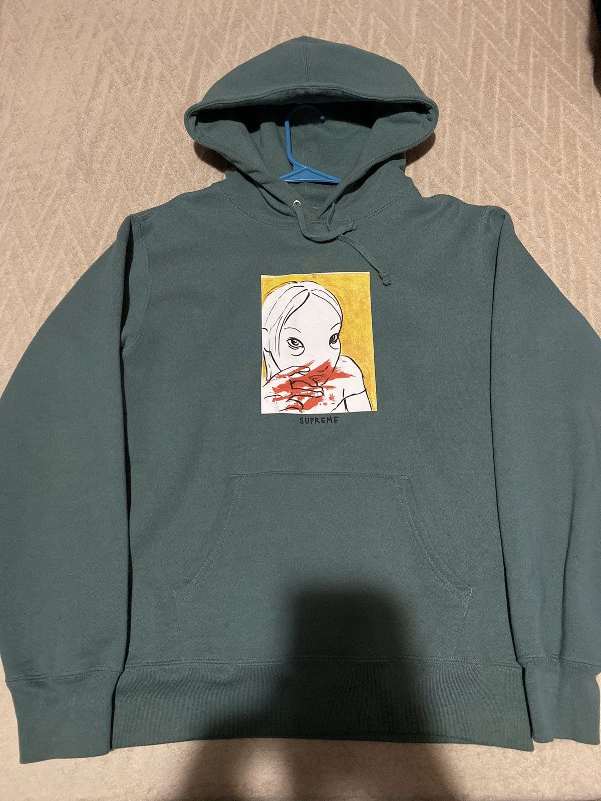 Supreme Nose Bleed Hoodie Sweatshirt Medium Dusty Teal | Grailed 