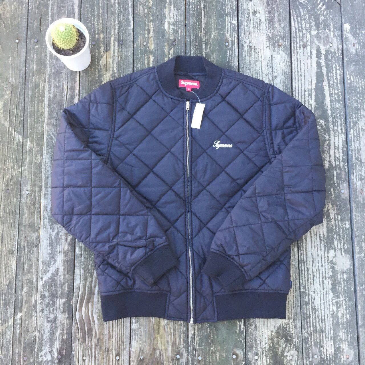 supreme 中綿ジャケット 背中 ラメ FUCK EM ALL ロゴ M Supreme