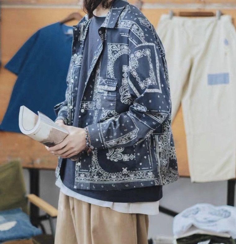 Other 20SS Indigo Union Japan Blue Bandana Shirt 2.0 Size US L / EU 52-54 / 3 - 4 Thumbnail