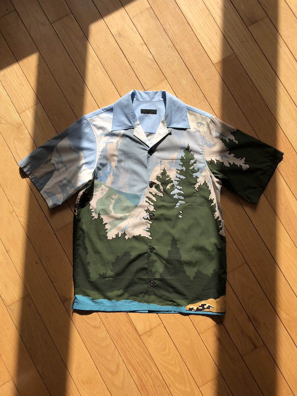 Prada SS17 Prada Camp Collar Mountain Landscape Button Up Shirt Grailed