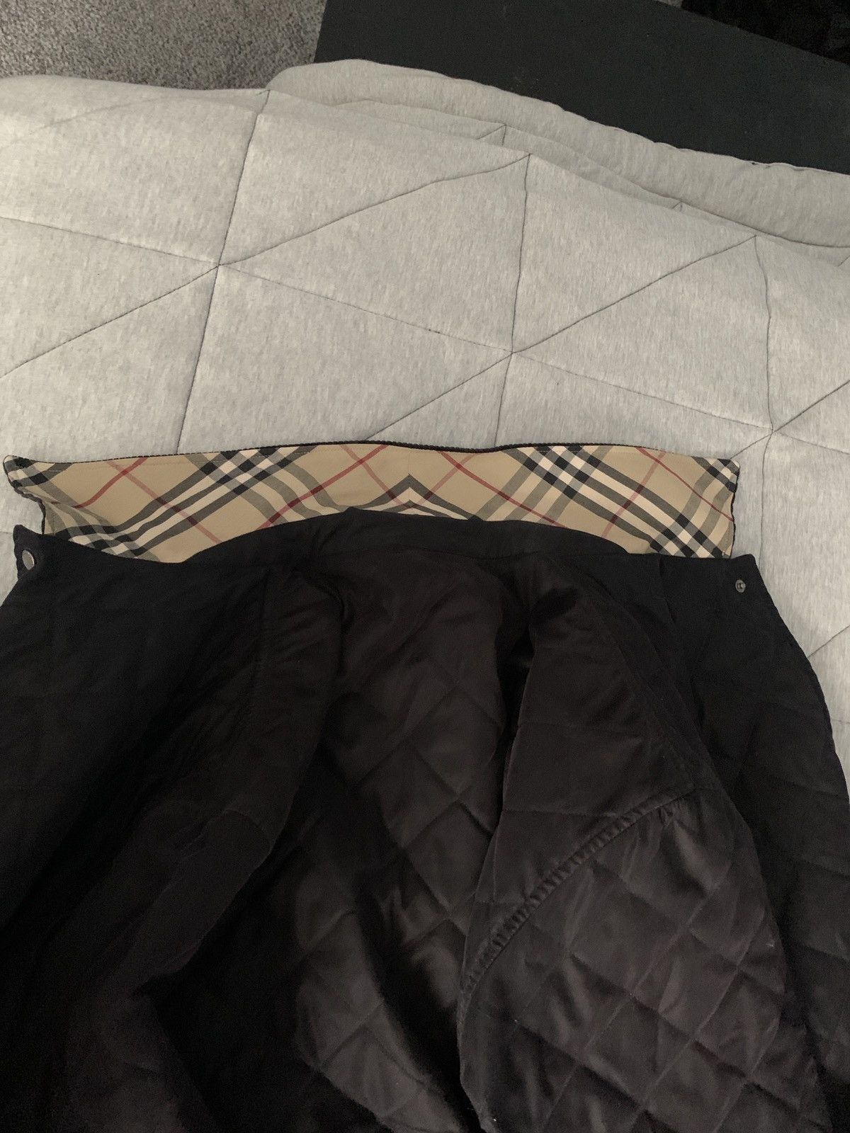 Burberry quilted jacket with corduroy collar