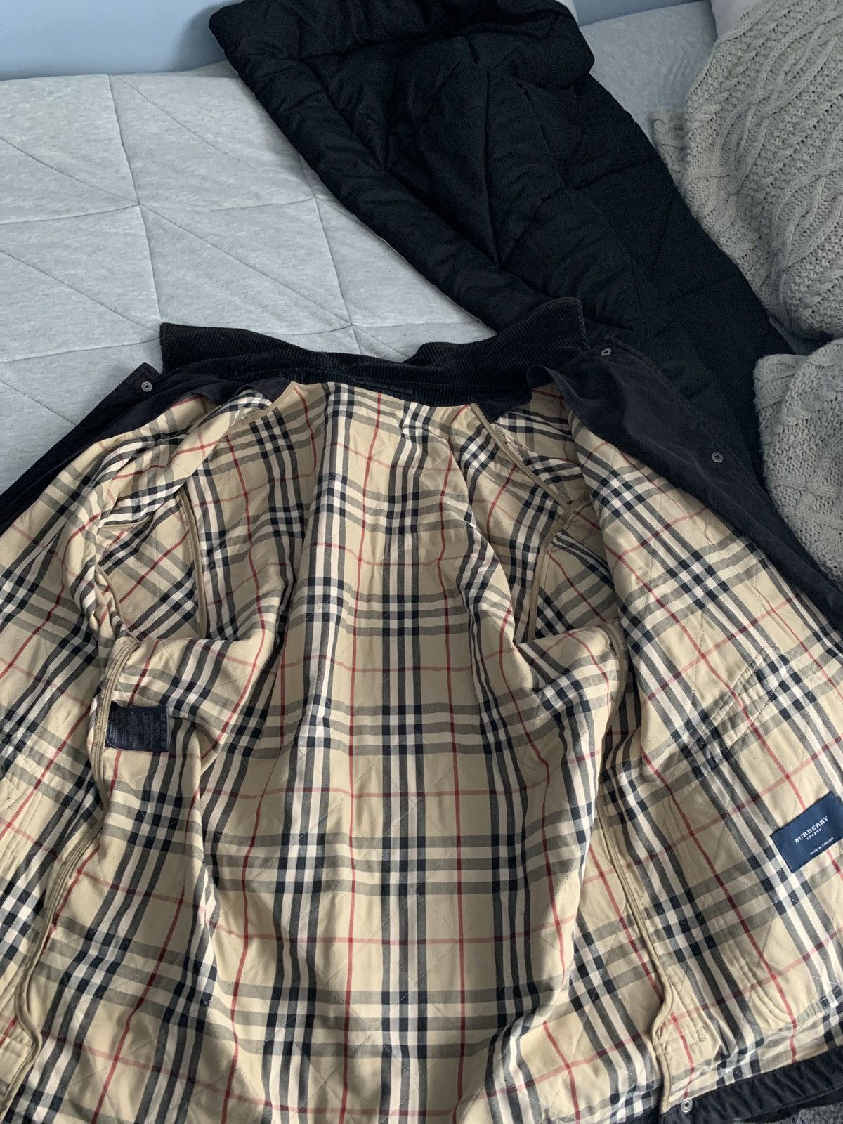 Burberry quilted jacket with corduroy collar