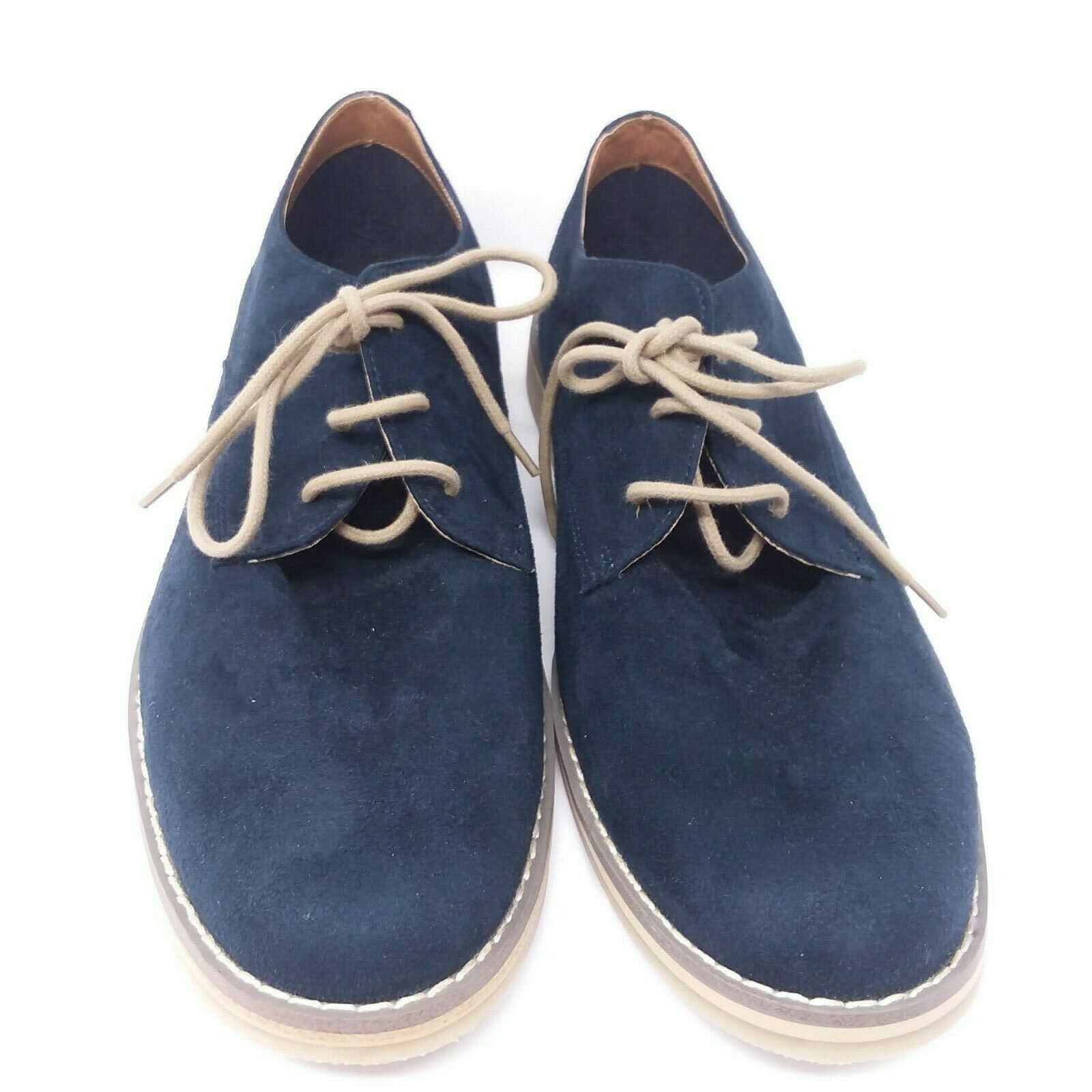 H M H M Oxford Casual Dress Shoes Men Navy Blue Suede Shoes Grailed