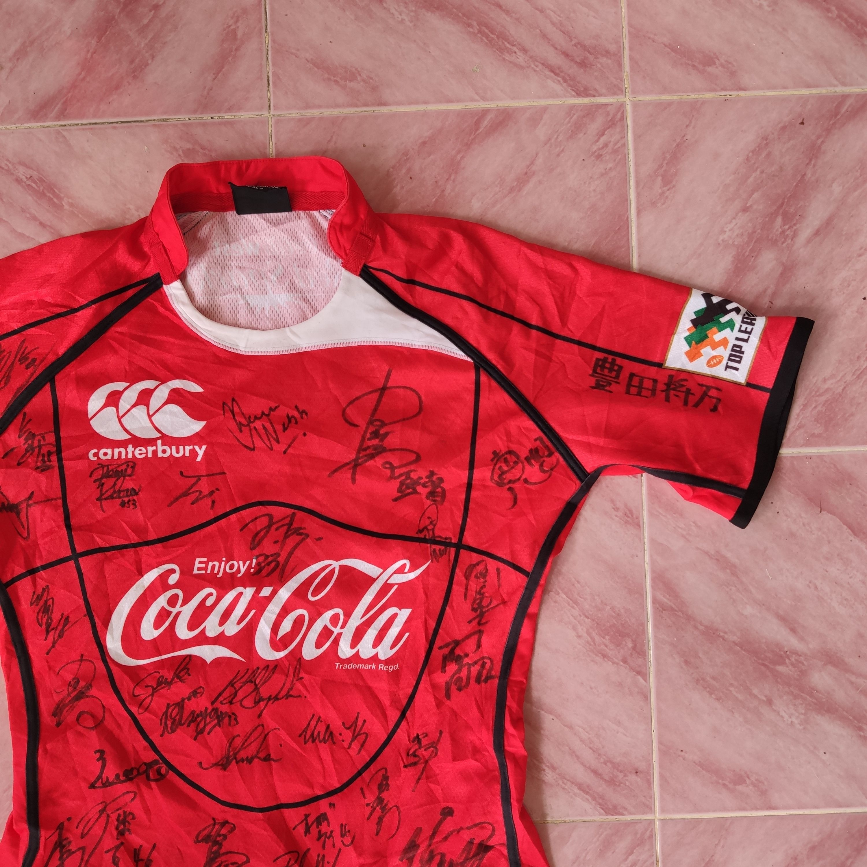 CANTERBURY WEST RED SPARKS COCA COLA JERSEY SIZE 3L