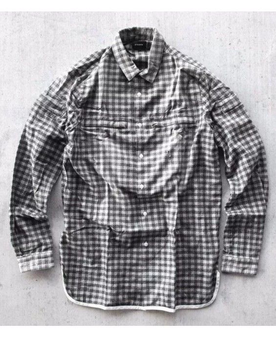 Stampd Grey Area Flannel Distressed