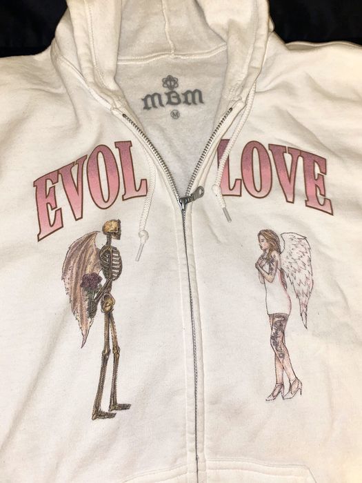 Vintage MBM Gallery- EVOL LOVE ZIP UP SWEATER | Grailed