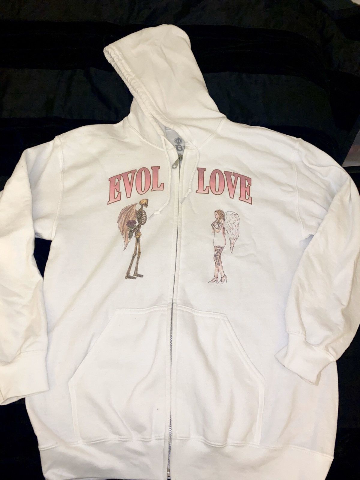 Vintage MBM Gallery- EVOL LOVE ZIP UP SWEATER | Grailed