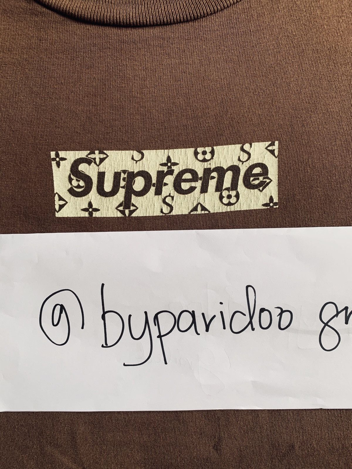 Supreme 2000 Supreme White on Brown “Monogram” Box Logo Tee