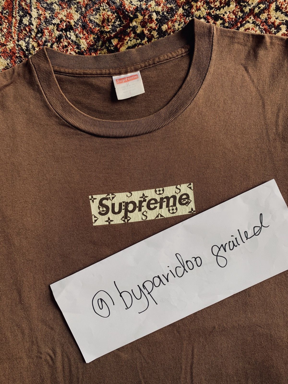 2000 Supreme LV Monogram Black Box Logo Tee