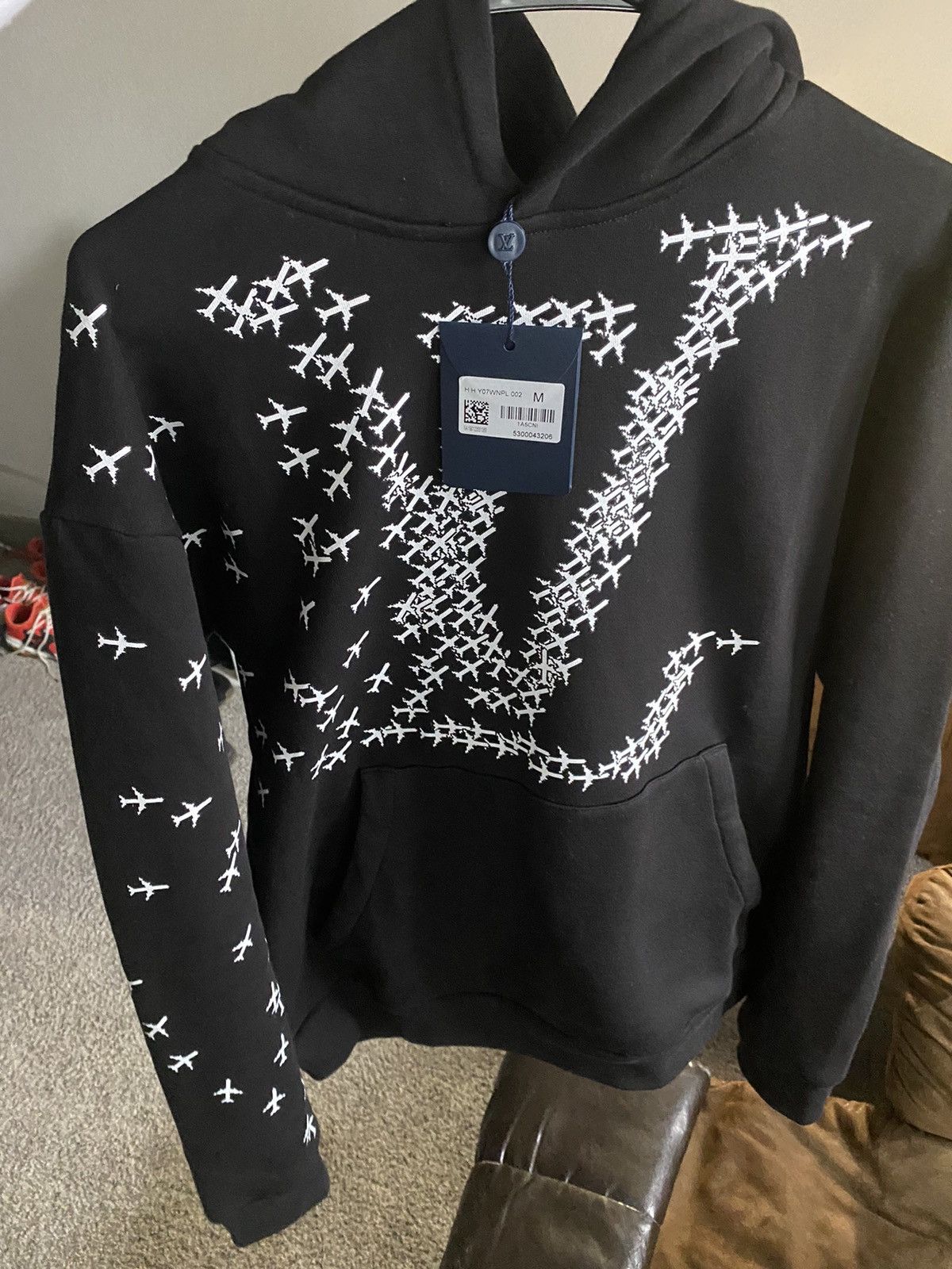 MEN LOUIS VUITTON PLANES PRINTED HOODIE