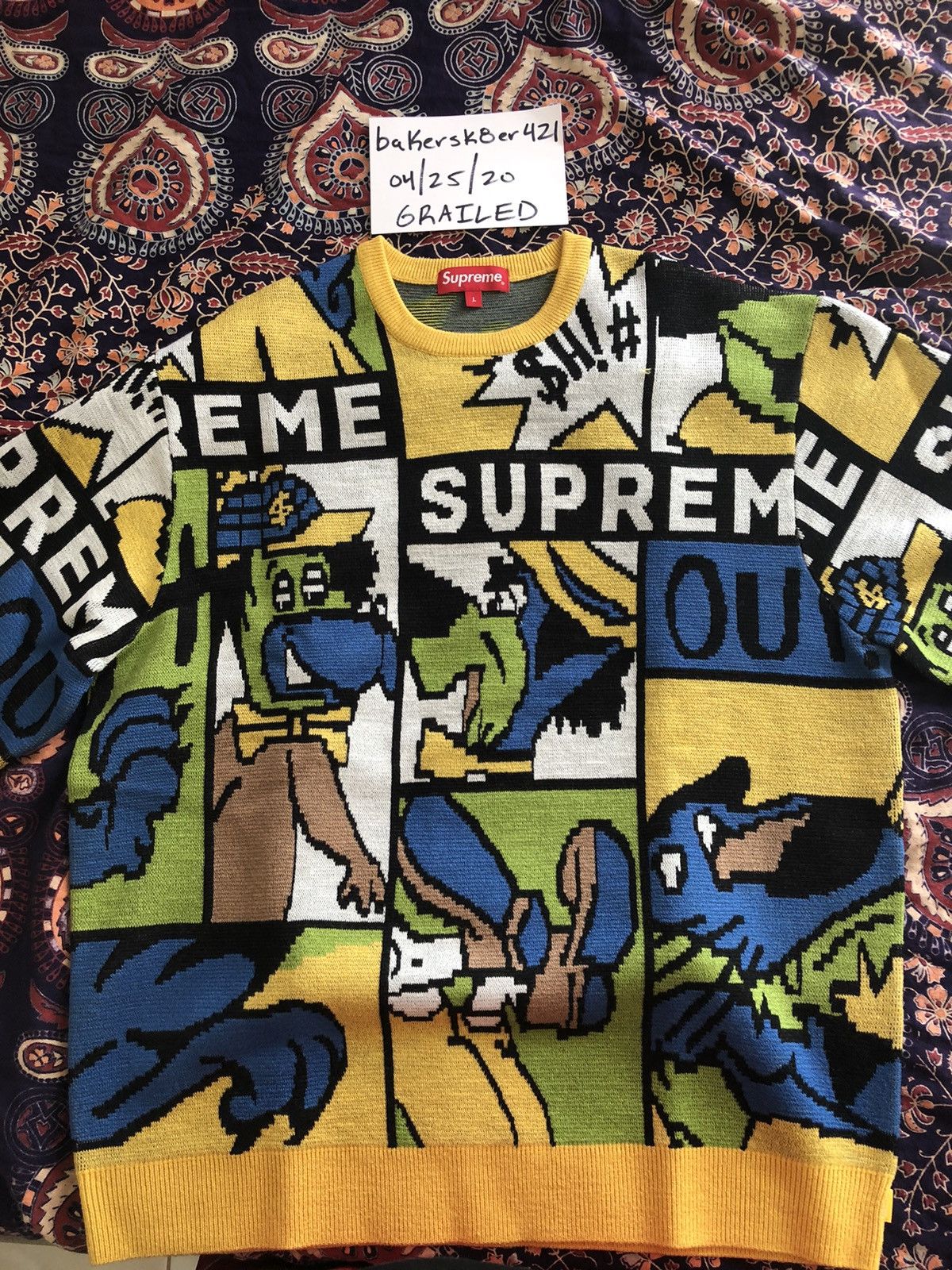 Supreme Supreme Cartoon Sweater Multicolor | Grailed