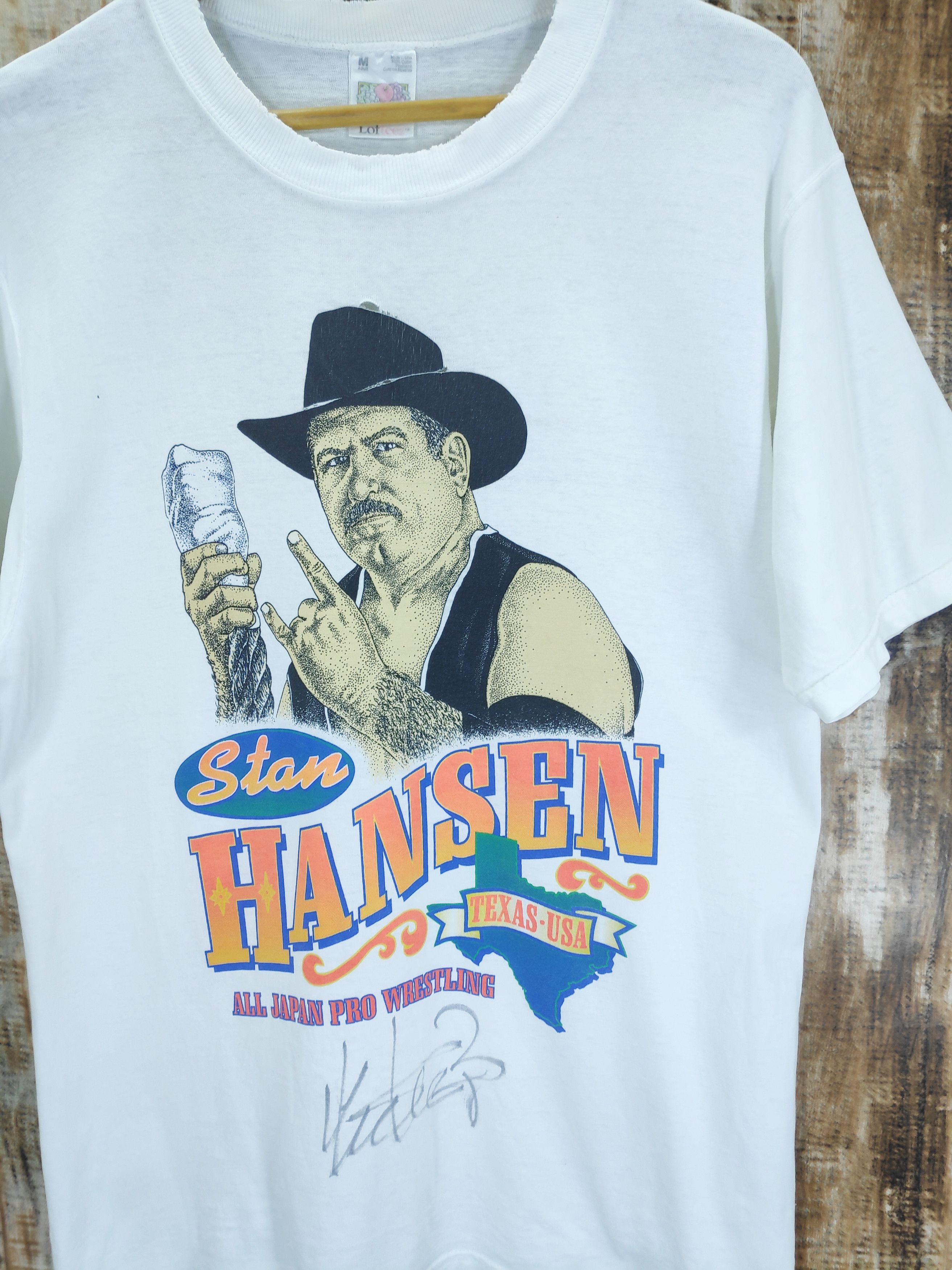 Japanese Brand × Vintage × WCW/nWo Vintage Stan Hansen Texas All Japan Pro Wrestling Tee Size US M / EU 48-50 / 2 - 3 Thumbnail