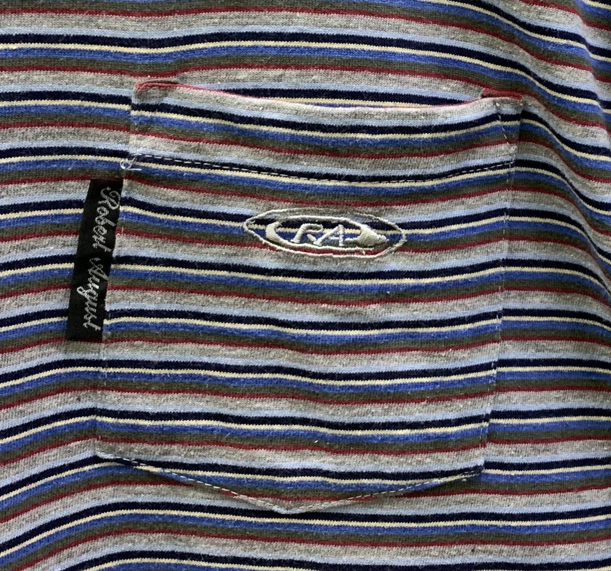Vintage Vintage 90s Robert August Surfboards T-shirts Striped Size US L / EU 52-54 / 3 - 4 Thumbnail