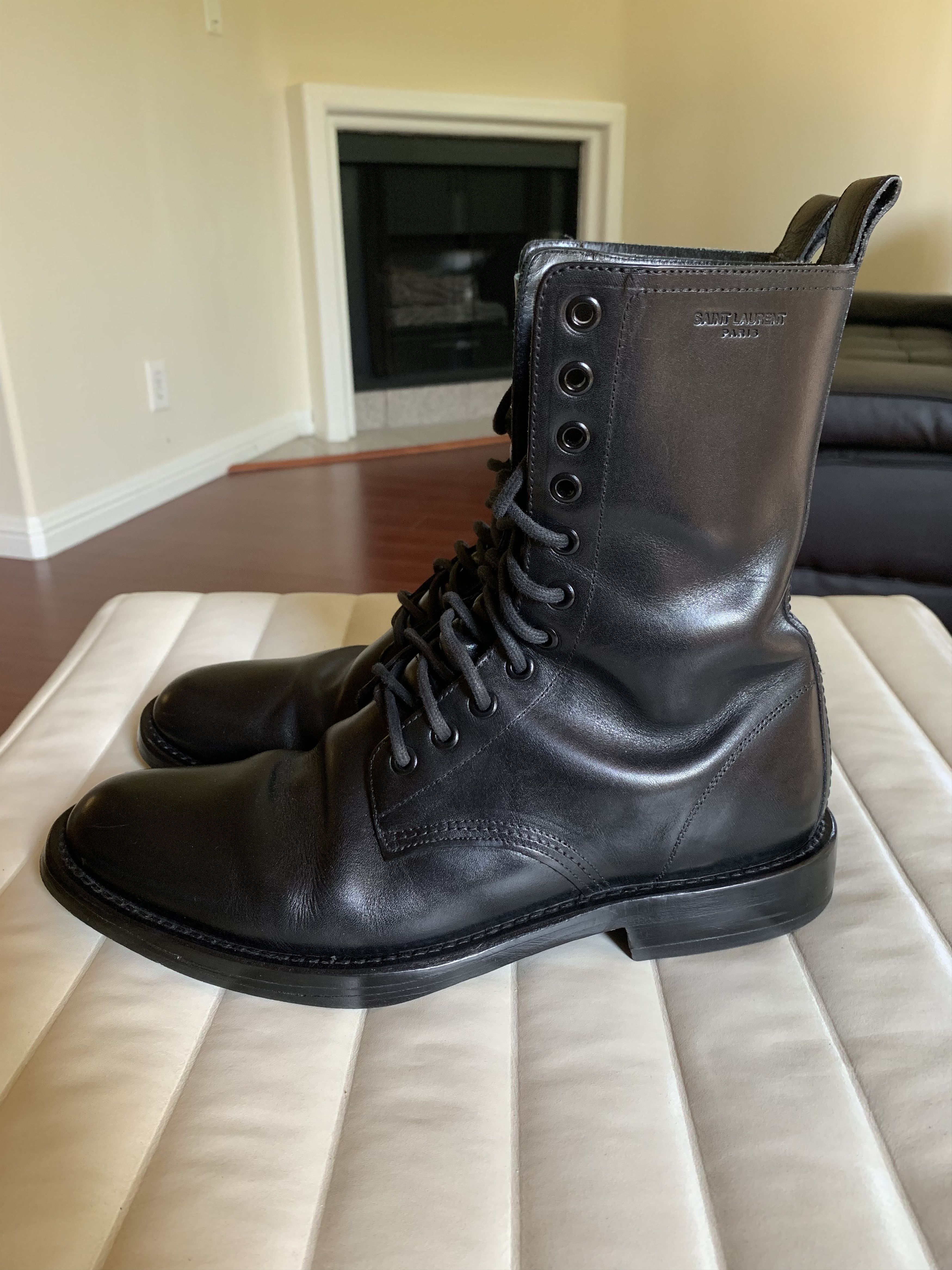 Saint Laurent Paris YSL Ranger Military Combat Boot Grailed