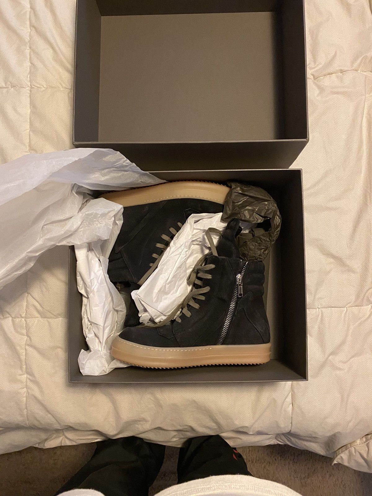 Rick Owens Rick Owens Geobasket Faded Black Hightop Sneakers Sz 