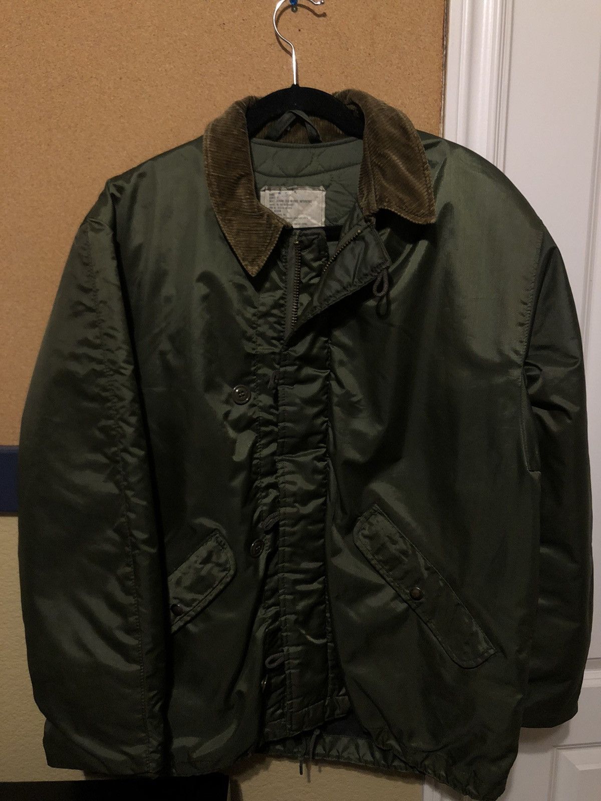Vintage Militia Cord-Collared Heavy Coat