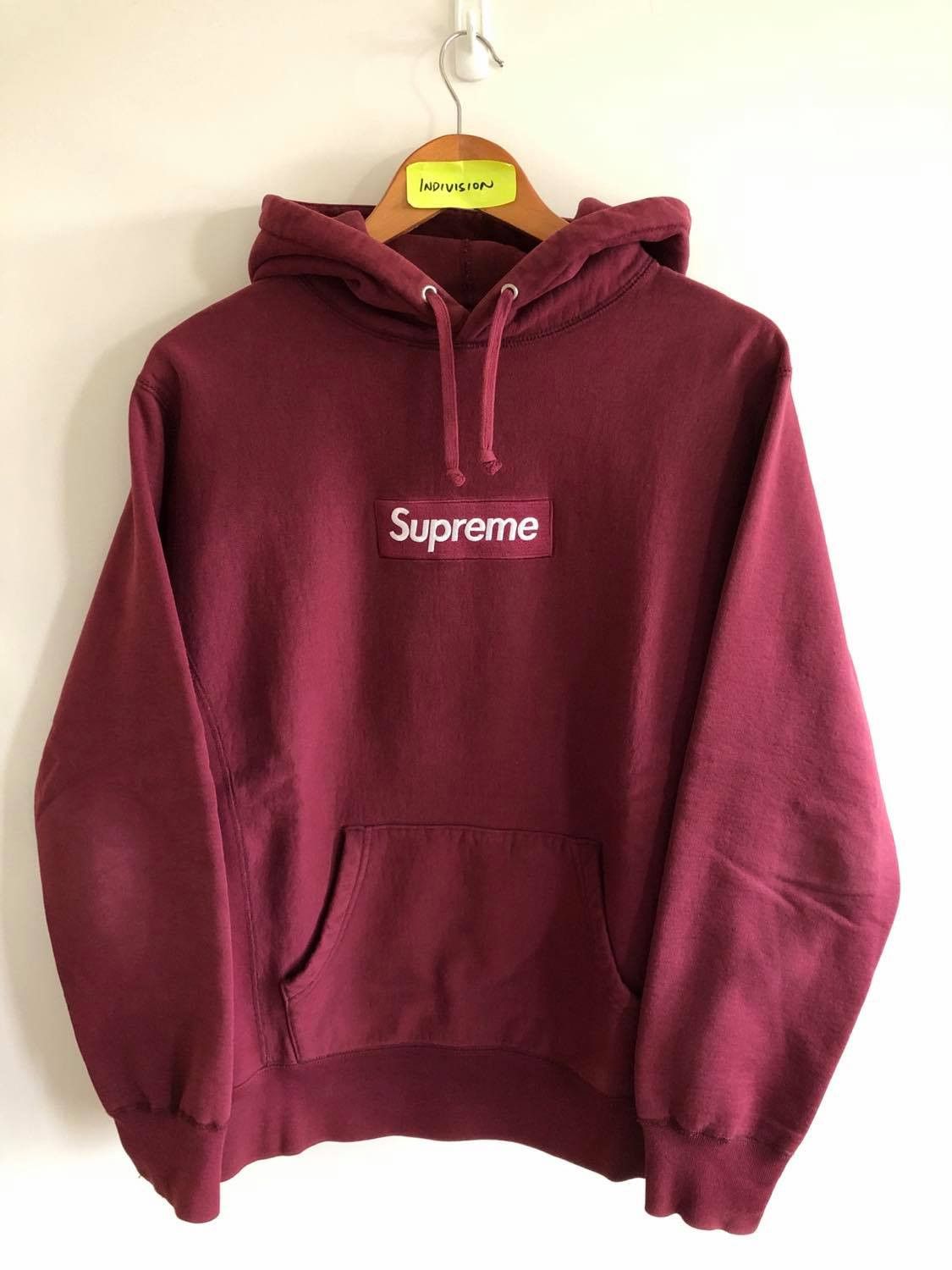 Supreme burgundy 2024 box logo hoodie