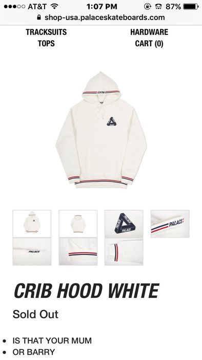 Palace sales crib hoodie