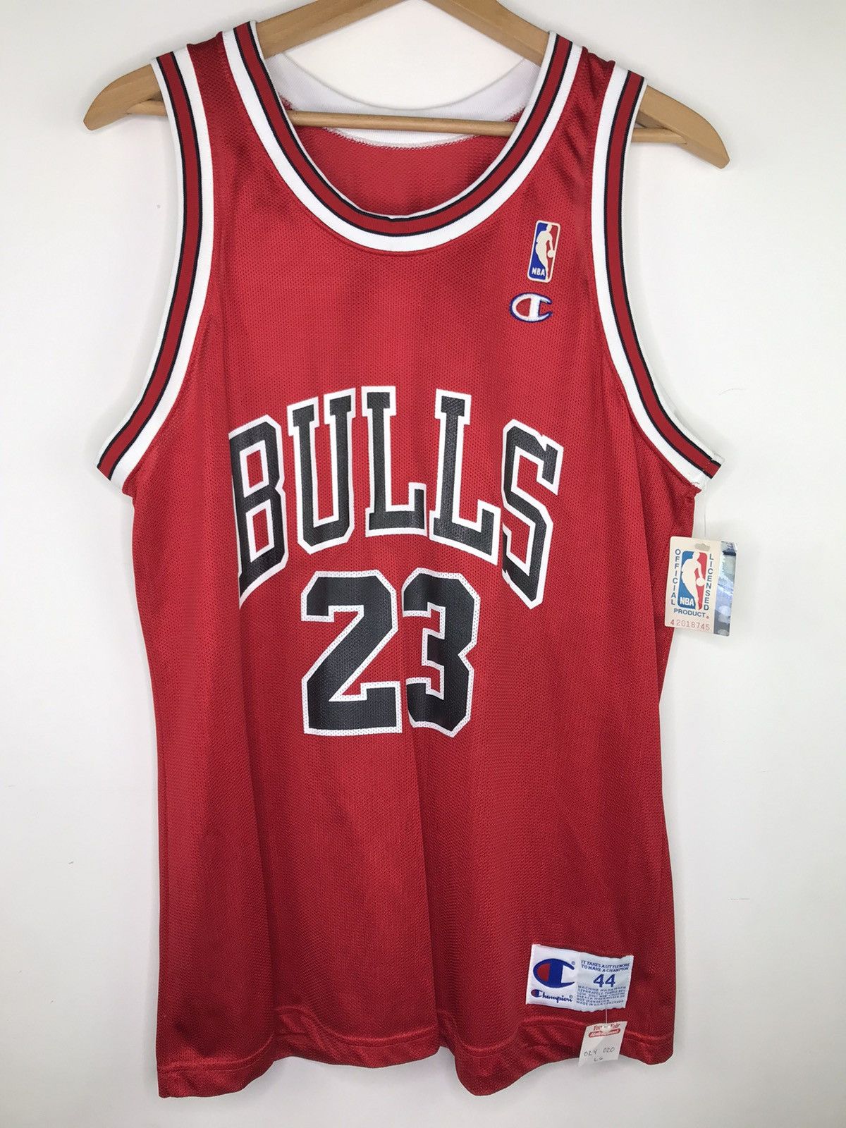 Vintage 90s Jordan Chicago Bulls Champion Jersey Size 44 New