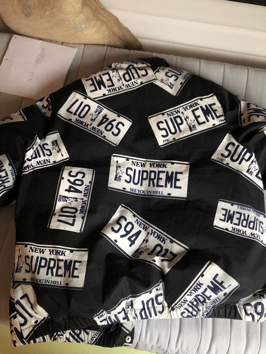 Supreme Supreme License Plate Puffer Jacket | Grailed