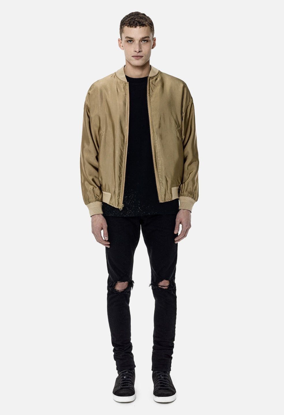 John Elliott Silk Blend Reversible Bomber Jacket 1/S Gold Jellyfish Size US S / EU 44-46 / 1 - 3 Thumbnail