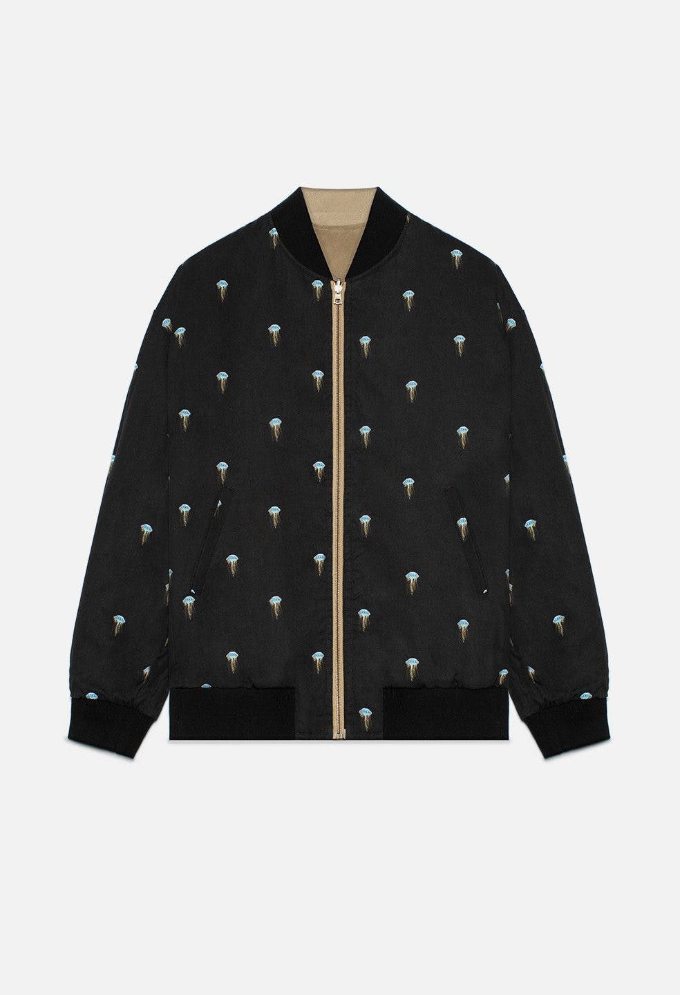 John Elliott Silk Blend Reversible Bomber Jacket 1/S Gold Jellyfish Size US S / EU 44-46 / 1 - 2 Thumbnail