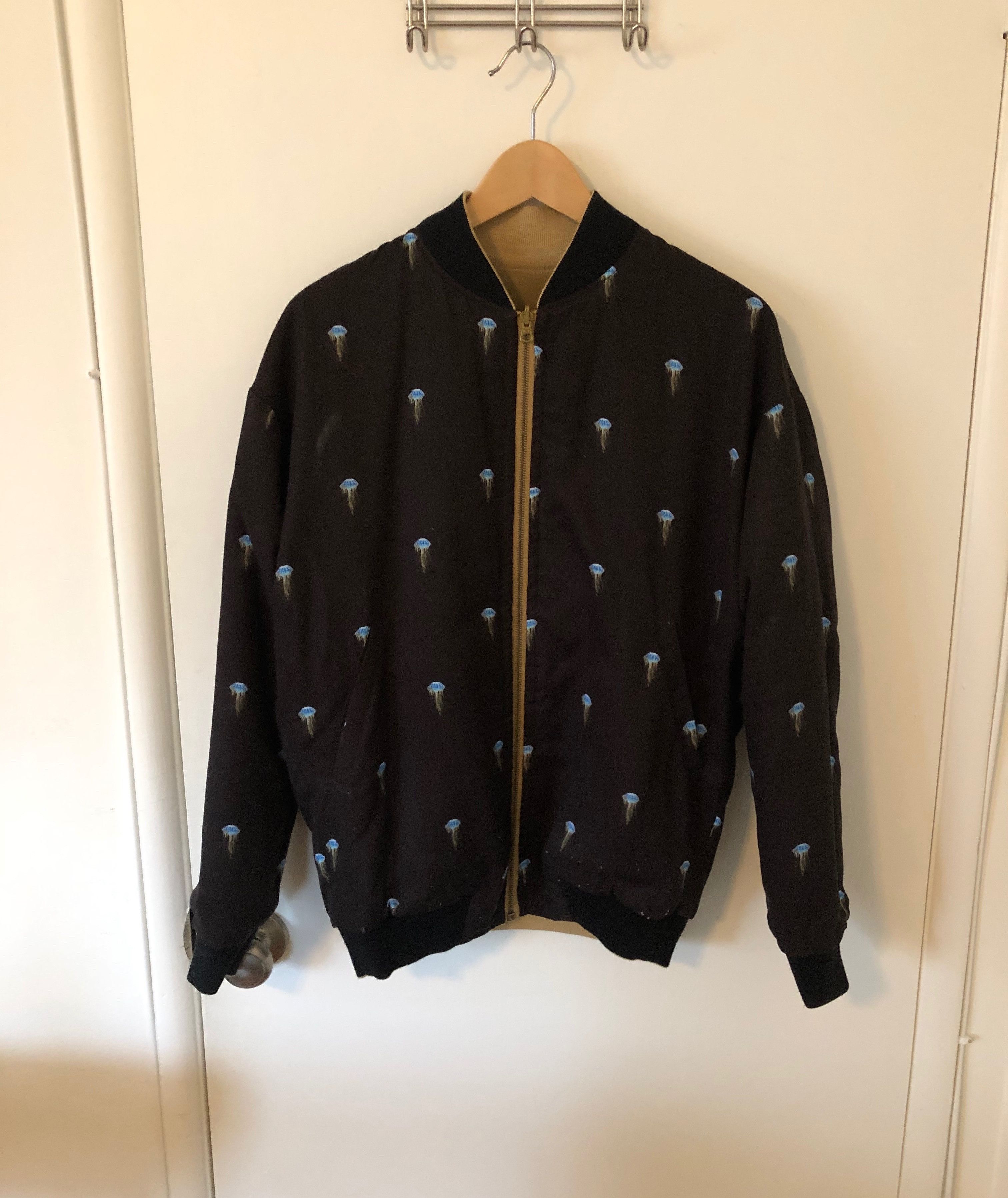John Elliott Silk Blend Reversible Bomber Jacket 1/S Gold Jellyfish Size US S / EU 44-46 / 1 - 9 Thumbnail