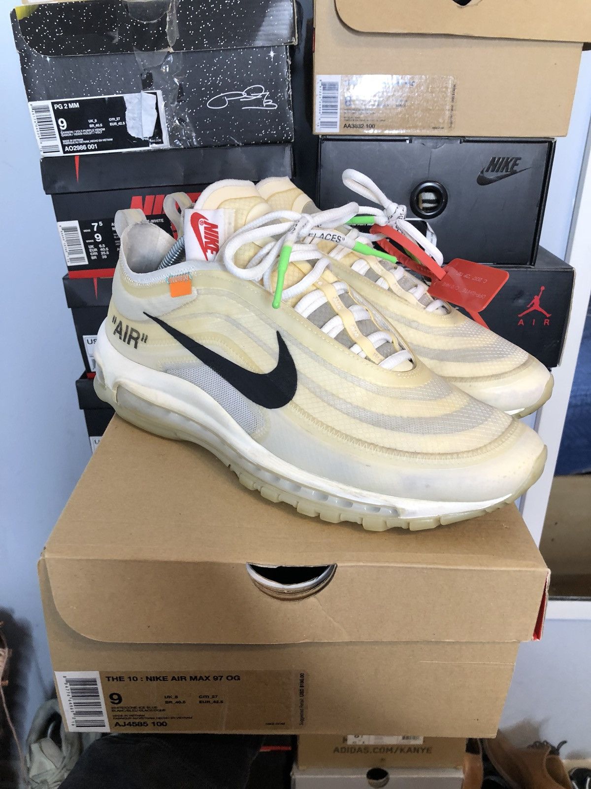 Nike Air Max 97 Off White The Ten Size 8.5 AJ4585-100 White Jordan